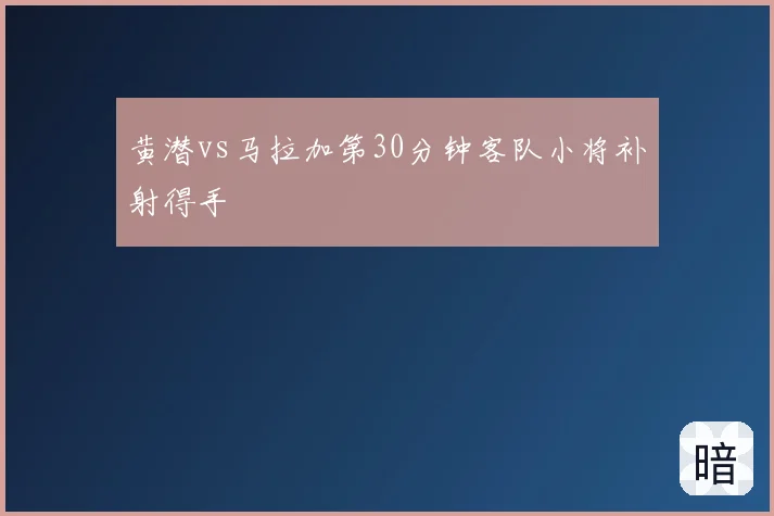 黄潜vs马拉加第30分钟客队小将补射得手